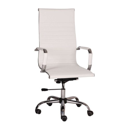 500-007 Καρέκλα Γραφείου Virginia Λευκό 55 x 63 x 111-119 Χρώμιο, Τεχνόδερμα PU 500-007