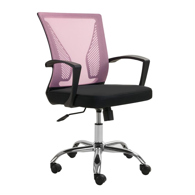 Kαρέκλα γραφείου Grace ροζ 57 x 58 x 93-102 Χρώμιο, Mesh 500-088