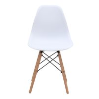 Καρέκλα τραπεζαρίας Nova Megapap PP λευκό - ξύλινο φυσικό πόδι 46x51x80εκ.