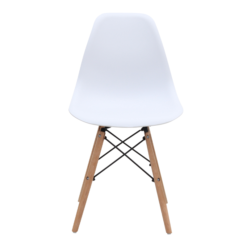 Καρέκλα τραπεζαρίας Nova Megapap PP λευκό - ξύλινο φυσικό πόδι 46x51x80εκ.