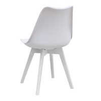 Καρέκλα τραπεζαρίας Viva Megapap PP - PU λευκό - ξύλινο λευκό πόδι 48,5x54x80εκ.