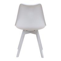 Καρέκλα τραπεζαρίας Viva Megapap PP - PU λευκό - ξύλινο λευκό πόδι 48,5x54x80εκ.