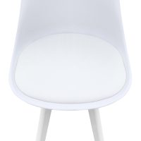 Καρέκλα τραπεζαρίας Viva Megapap PP - PU λευκό - ξύλινο λευκό πόδι 48,5x54x80εκ.