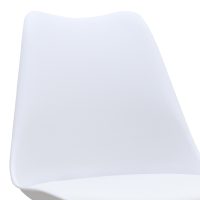 Καρέκλα τραπεζαρίας Viva Megapap PP - PU λευκό - ξύλινο λευκό πόδι 48,5x54x80εκ.