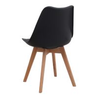 Καρέκλα τραπεζαρίας Viva Megapap PP - PU μαύρο - ξύλινο φυσικό πόδι 48,5x54x80εκ.