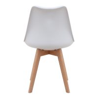 Καρέκλα τραπεζαρίας Viva Megapap PP - PU λευκό - ξύλινο φυσικό πόδι 48,5x54x80εκ.