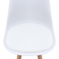 Καρέκλα τραπεζαρίας Viva Megapap PP - PU λευκό - ξύλινο φυσικό πόδι 48,5x54x80εκ.