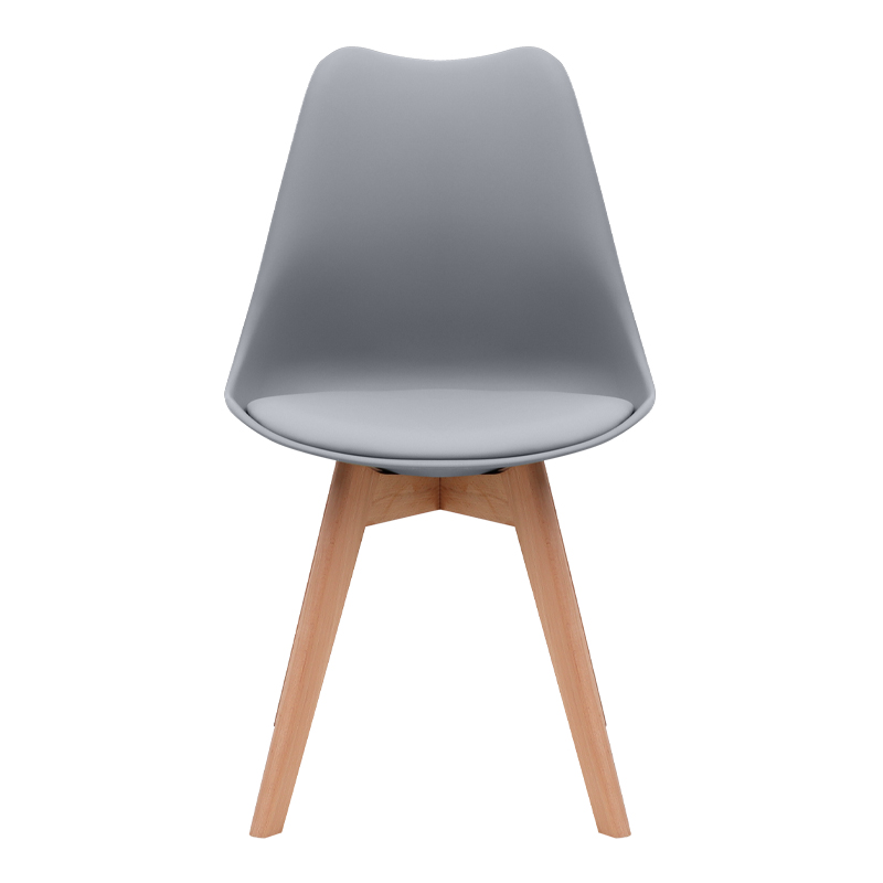 Καρέκλα τραπεζαρίας Viva Megapap PP - PU γκρι - ξύλινο φυσικό πόδι 48,5x54x80εκ.