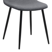 Καρέκλα τραπεζαρίας Iris Megapap γκρι ύφασμα - μεταλλικό μαύρο πόδι 43x50x85εκ.