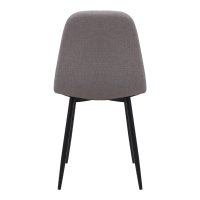 Καρέκλα τραπεζαρίας Iris Megapap ανοιχτό μπεζ ύφασμα - μεταλλικό μαύρο πόδι 43x50x85εκ.