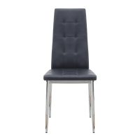 Καρέκλα τραπεζαρίας Rosa Megapap μαύρο PU - μεταλλικό πόδι χρωμίου 41x48x98εκ.