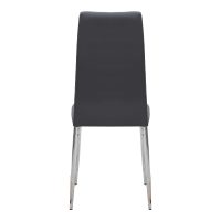 Καρέκλα τραπεζαρίας Rosa Megapap μαύρο PU - μεταλλικό πόδι χρωμίου 41x48x98εκ.