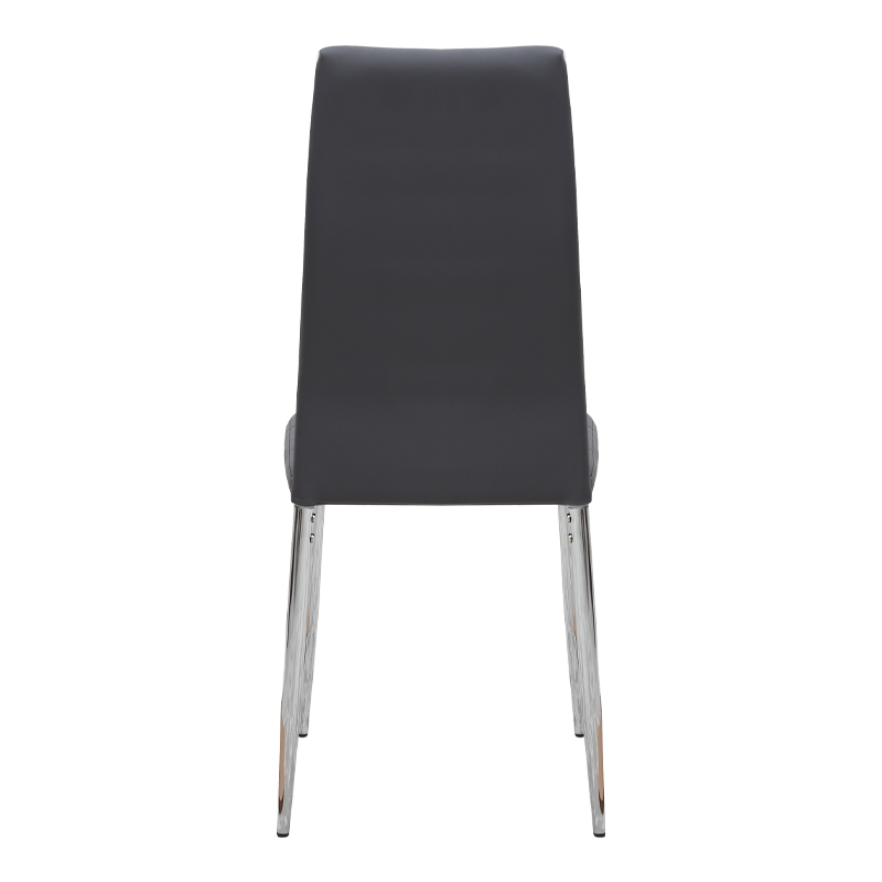 Καρέκλα τραπεζαρίας Rosa Megapap μαύρο PU - μεταλλικό πόδι χρωμίου 41x48x98εκ.