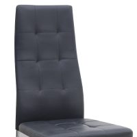 Καρέκλα τραπεζαρίας Rosa Megapap μαύρο PU - μεταλλικό πόδι χρωμίου 41x48x98εκ.