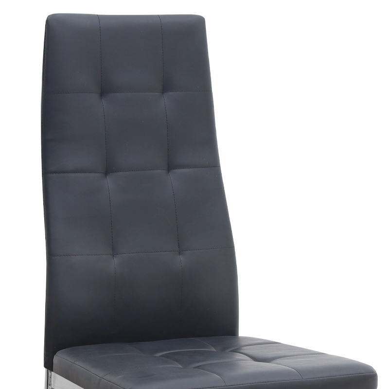 Καρέκλα τραπεζαρίας Rosa Megapap μαύρο PU - μεταλλικό πόδι χρωμίου 41x48x98εκ.