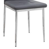 Καρέκλα τραπεζαρίας Rosa Megapap γκρι PU - μεταλλικό πόδι χρωμίου 41x48x98εκ.