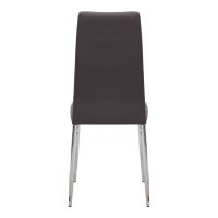 Καρέκλα τραπεζαρίας Rosa Megapap καφέ PU - μεταλλικό πόδι χρωμίου 41x48x98εκ.