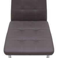 Καρέκλα τραπεζαρίας Rosa Megapap καφέ PU - μεταλλικό πόδι χρωμίου 41x48x98εκ.