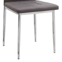 Καρέκλα τραπεζαρίας Rosa Megapap καφέ PU - μεταλλικό πόδι χρωμίου 41x48x98εκ.