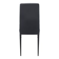 Καρέκλα τραπεζαρίας Rosa Megapap μαύρο PU - μεταλλικό μαύρο πόδι 40x52x96εκ.