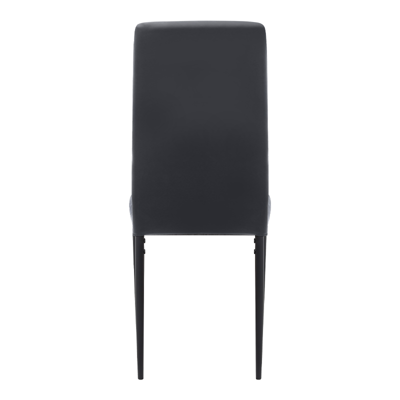 Καρέκλα τραπεζαρίας Rosa Megapap μαύρο PU - μεταλλικό μαύρο πόδι 40x52x96εκ.