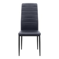 Καρέκλα τραπεζαρίας Rosa Megapap μαύρο PU - μεταλλικό μαύρο πόδι 40x52x96εκ.