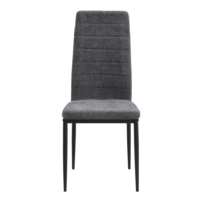 Καρέκλα τραπεζαρίας Rosa Megapap γκρι ύφασμα - μεταλλικό μαύρο πόδι 41x51x96εκ.