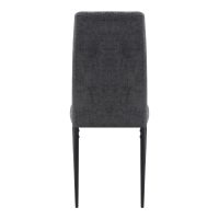 Καρέκλα τραπεζαρίας Rosa Megapap γκρι ύφασμα - μεταλλικό μαύρο πόδι 41x51x96εκ.