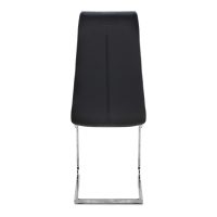 Καρέκλα τραπεζαρίας Vela Megapap μαύρο PU - μεταλλική βάση χρωμίου 41x61x107εκ.