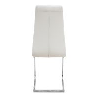 Καρέκλα τραπεζαρίας Vela Megapap λευκό PU - μεταλλική βάση χρωμίου 41x61x107εκ.