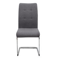 Καρέκλα τραπεζαρίας Laura Megapap γκρι ύφασμα - μεταλλική βάση χρωμίου 42x58x98εκ.