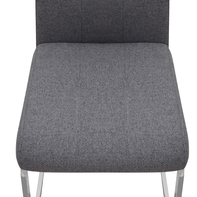 Καρέκλα τραπεζαρίας Laura Megapap γκρι ύφασμα - μεταλλική βάση χρωμίου 42x58x98εκ.