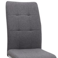 Καρέκλα τραπεζαρίας Laura Megapap γκρι ύφασμα - μεταλλική βάση χρωμίου 42x58x98εκ.