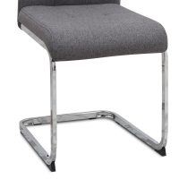 Καρέκλα τραπεζαρίας Laura Megapap γκρι ύφασμα - μεταλλική βάση χρωμίου 42x58x98εκ.