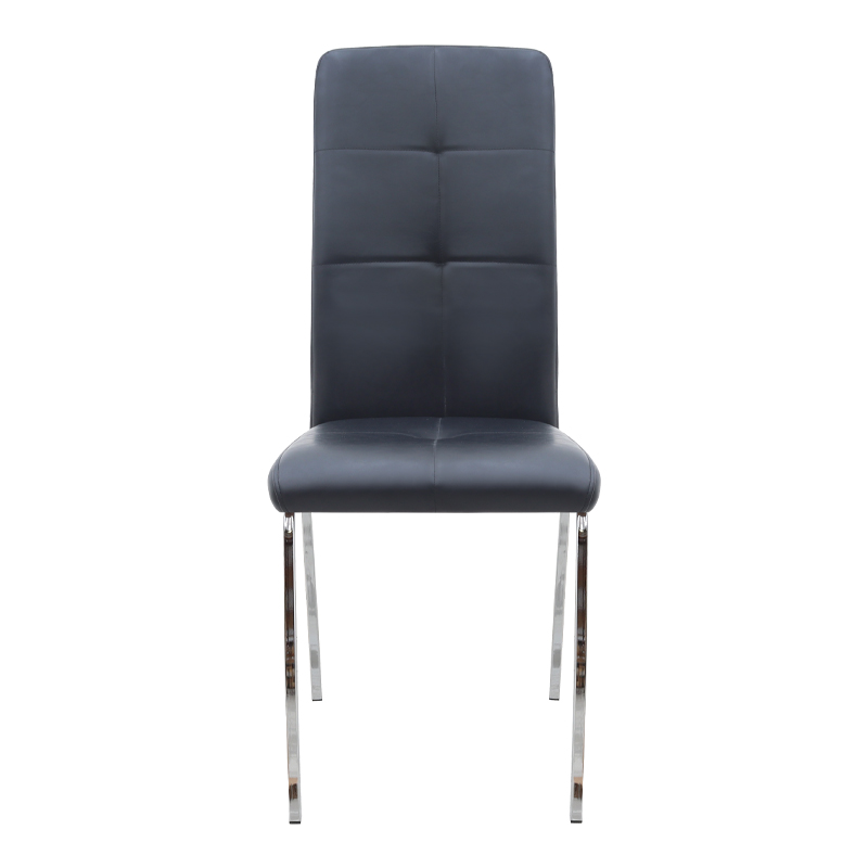 GP001-00531-4 Καρέκλα τραπεζαρίας Alma Megapap μαύρο PU - μεταλλικό πόδι χρωμίου 42x53x97εκ.