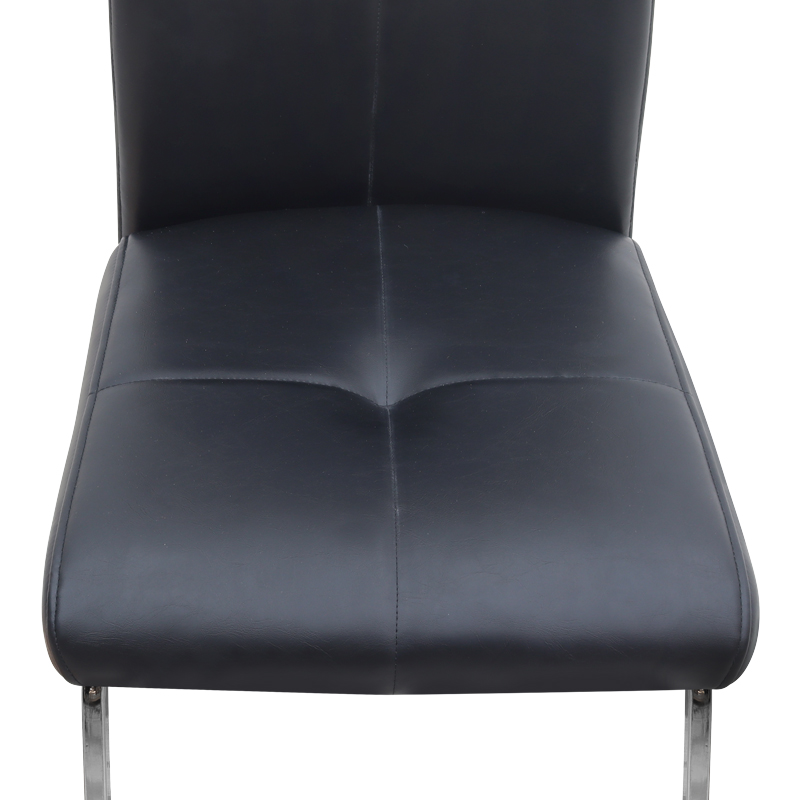 GP001-00531-7 Καρέκλα τραπεζαρίας Alma Megapap μαύρο PU - μεταλλικό πόδι χρωμίου 42x53x97εκ.