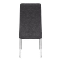 Καρέκλα τραπεζαρίας Alma Megapap γκρι PU - μεταλλικό πόδι χρωμίου 42x53x97εκ.