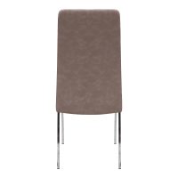 Καρέκλα τραπεζαρίας Alma Megapap μπεζ PU - μεταλλικό πόδι χρωμίου 42x53x97εκ.