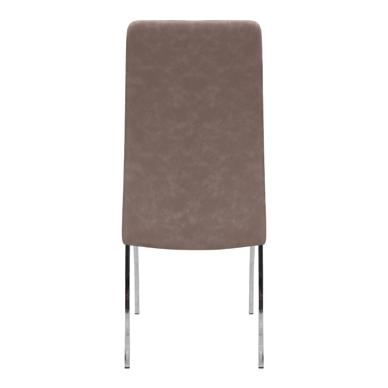 Καρέκλα τραπεζαρίας Alma Megapap μπεζ PU - μεταλλικό πόδι χρωμίου 42x53x97εκ.