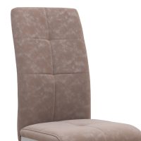 Καρέκλα τραπεζαρίας Alma Megapap μπεζ PU - μεταλλικό πόδι χρωμίου 42x53x97εκ.