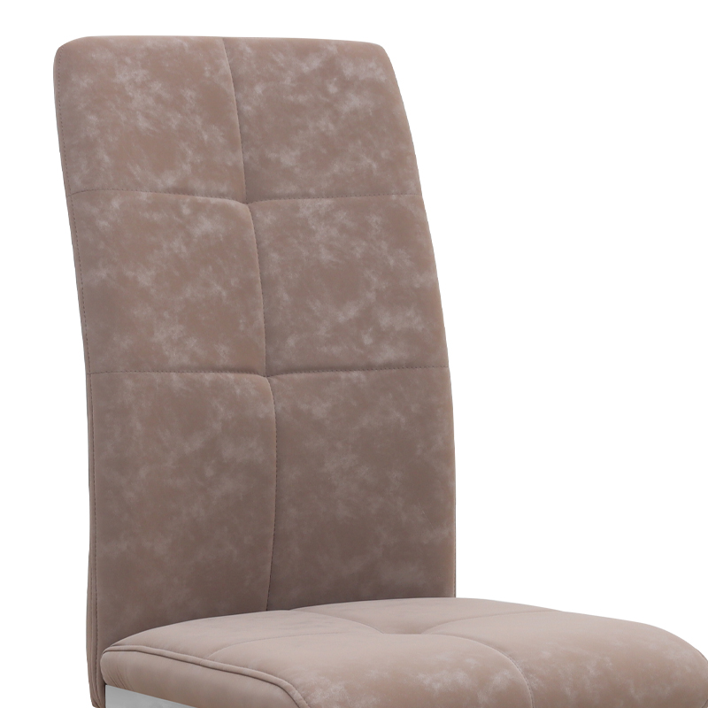 Καρέκλα τραπεζαρίας Alma Megapap μπεζ PU - μεταλλικό πόδι χρωμίου 42x53x97εκ.