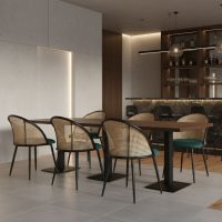 Καρέκλα τραπεζαρίας Jacob Megapap pe rattan - κυπαρισσί βελούδο - μεταλλικό μαύρο πόδι 52x50x77εκ.