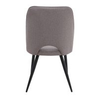 Καρέκλα τραπεζαρίας Christy Megapap ανοιχτό μπεζ ύφασμα - μεταλλικό μαύρο πόδι 47x59x90εκ.