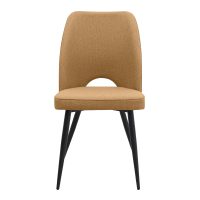 Καρέκλα τραπεζαρίας Christy Megapap μουσταρδί ύφασμα - μεταλλικό μαύρο πόδι 47x59x90εκ.