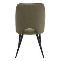 Καρέκλα τραπεζαρίας Christy Megapap λαδί ύφασμα - μεταλλικό μαύρο πόδι 47x59x90εκ.