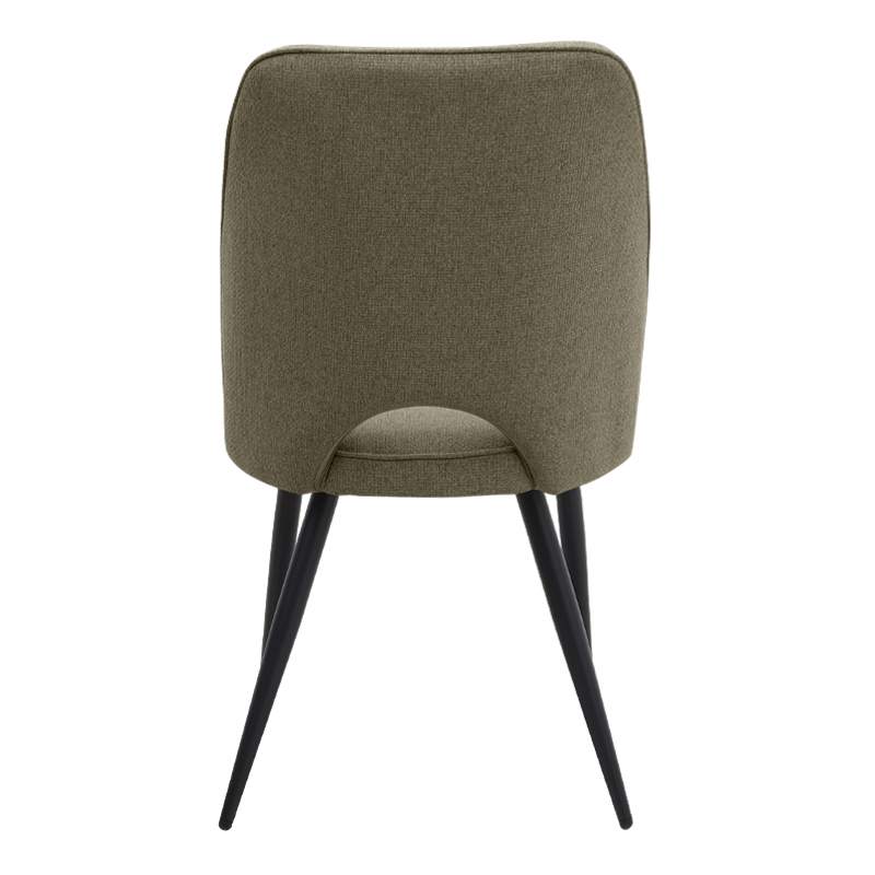 Καρέκλα τραπεζαρίας Christy Megapap λαδί ύφασμα - μεταλλικό μαύρο πόδι 47x59x90εκ.