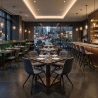 GP001-00571-3 Καρέκλα τραπεζαρίας Bianca Megapap γκρι ύφασμα - μεταλλικό μαύρο πόδι 43x56x84εκ.