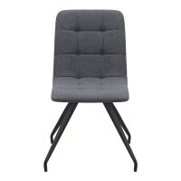 GP001-00571-6 Καρέκλα τραπεζαρίας Bianca Megapap γκρι ύφασμα - μεταλλικό μαύρο πόδι 43x56x84εκ.