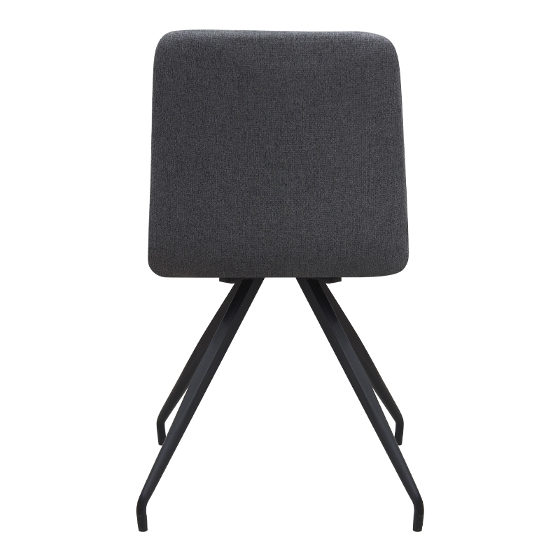 GP001-00571-8 Καρέκλα τραπεζαρίας Bianca Megapap γκρι ύφασμα - μεταλλικό μαύρο πόδι 43x56x84εκ.