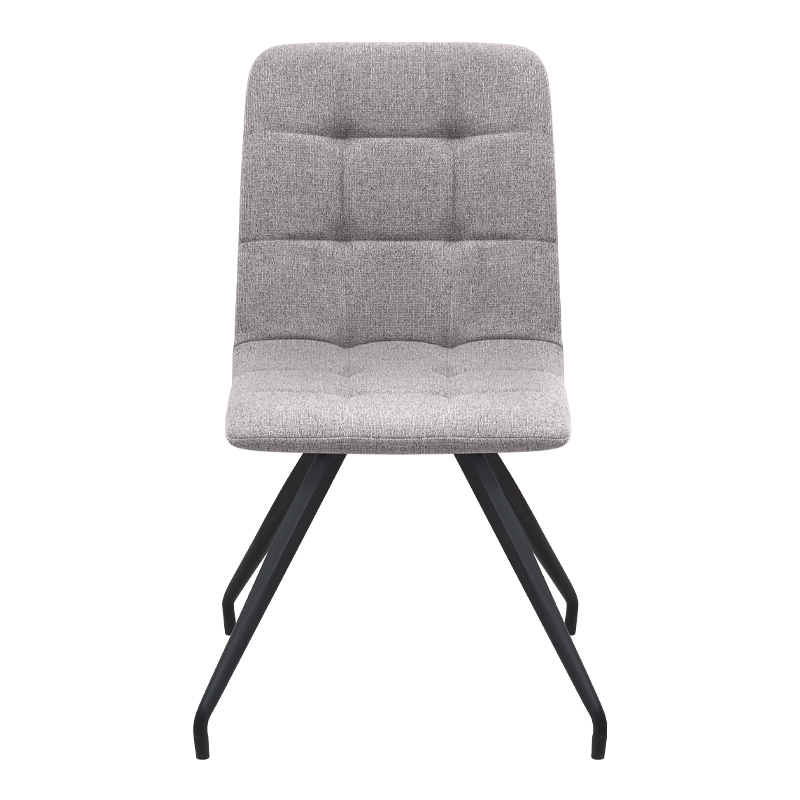 Καρέκλα τραπεζαρίας Bianca Megapap μπεζ ύφασμα - μεταλλικό μαύρο πόδι 43x56x84εκ.